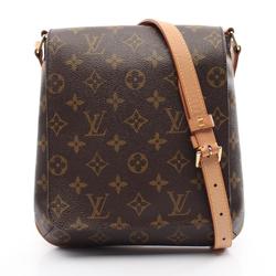 Louis Vuitton Musette Salsa Long Strap Shoulder Bag, Coated Canvas, Leather, Monogram, Women's, Brown, M51387