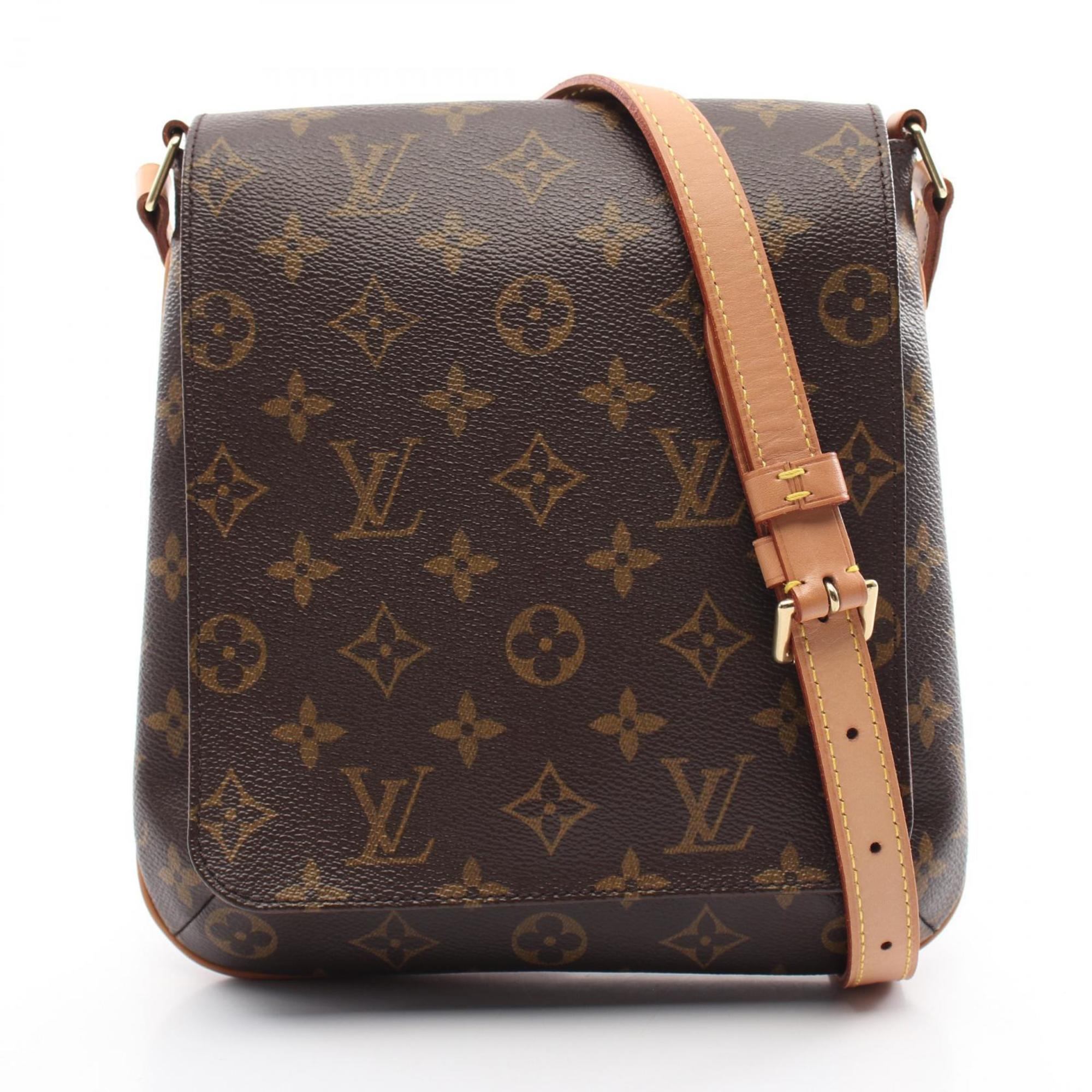 Louis Vuitton Musette Salsa Long Strap Shoulder Bag, Coated Canvas, Leather, Monogram, Women's, Brown, M51387