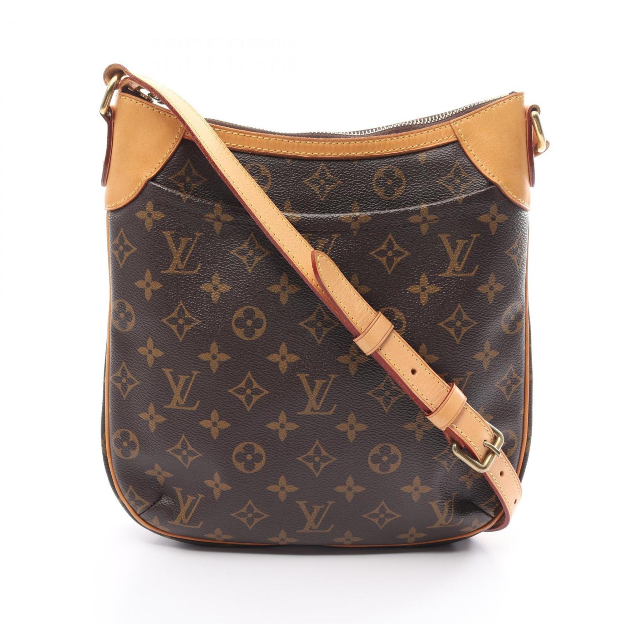 Louis Vuitton Odeon PM Shoulder Bag, Coated Canvas, Leather, Monogram, Women's, Brown, M56390