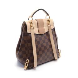 Louis Vuitton Clapton Creme Rucksack Backpack Bag Coated Canvas Leather Damier Women's Brown Ivory N42259