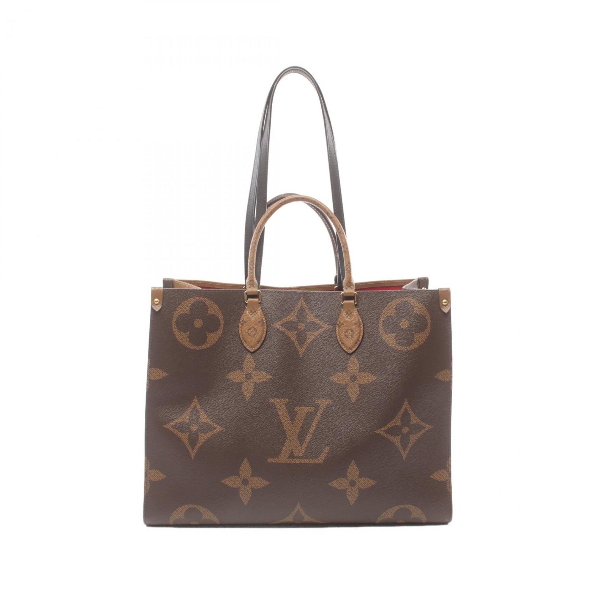 LOUIS VUITTON On the Go GM Monogram Giant Reverse Shoulder Bag Coated Canvas Leather Women's Brown M45320