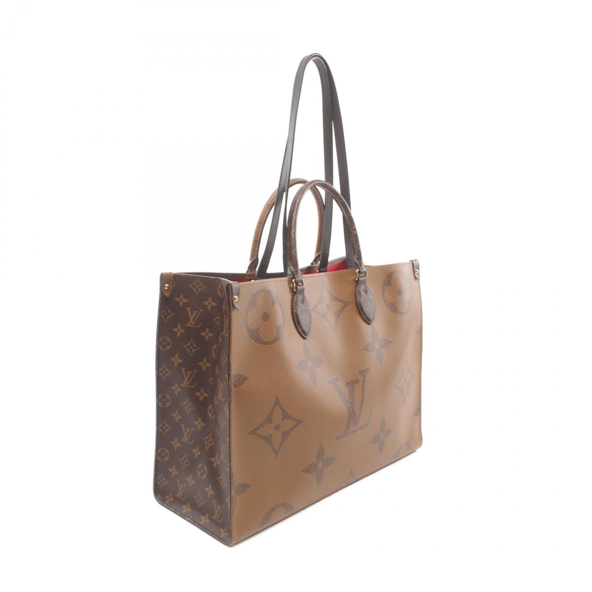 LOUIS VUITTON On the Go GM Monogram Giant Reverse Shoulder Bag Coated Canvas Leather Women's Brown M45320