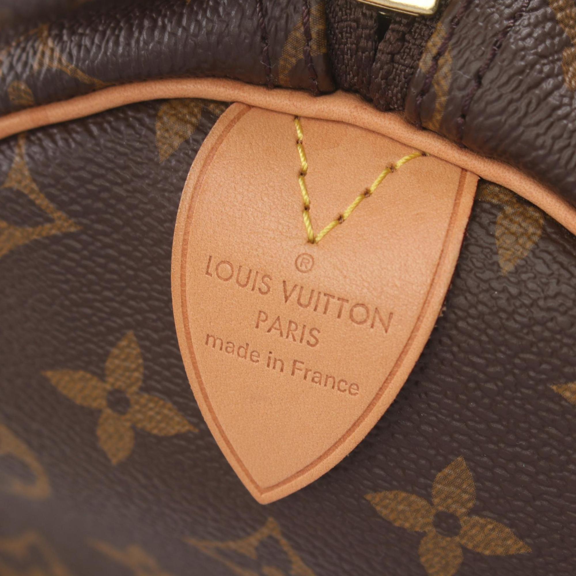 Louis Vuitton Keepall 55 Boston Bag, Coated Canvas, Leather, Monogram, Men's, Women's, Brown, M41424