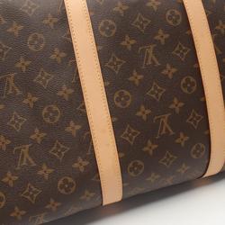 Louis Vuitton Keepall 55 Boston Bag, Coated Canvas, Leather, Monogram, Men's, Women's, Brown, M41424