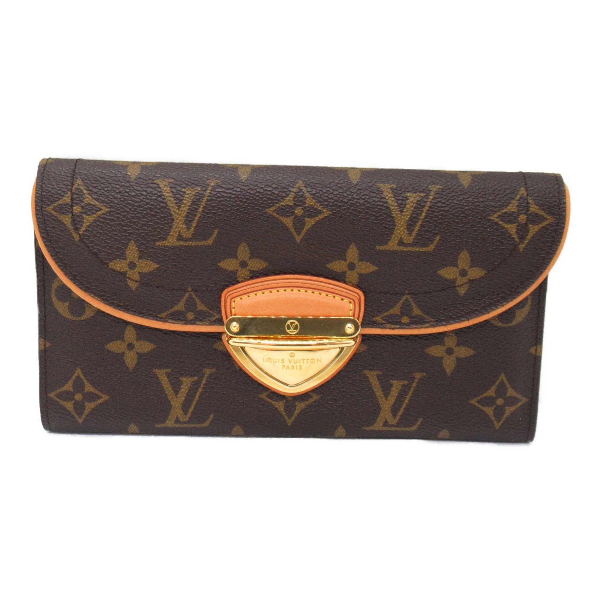 Louis Vuitton LOUIS VUITTON Portefeuille Eugenie Tri-fold Long Wallet Coated Canvas Monogram Women's Brown M60123