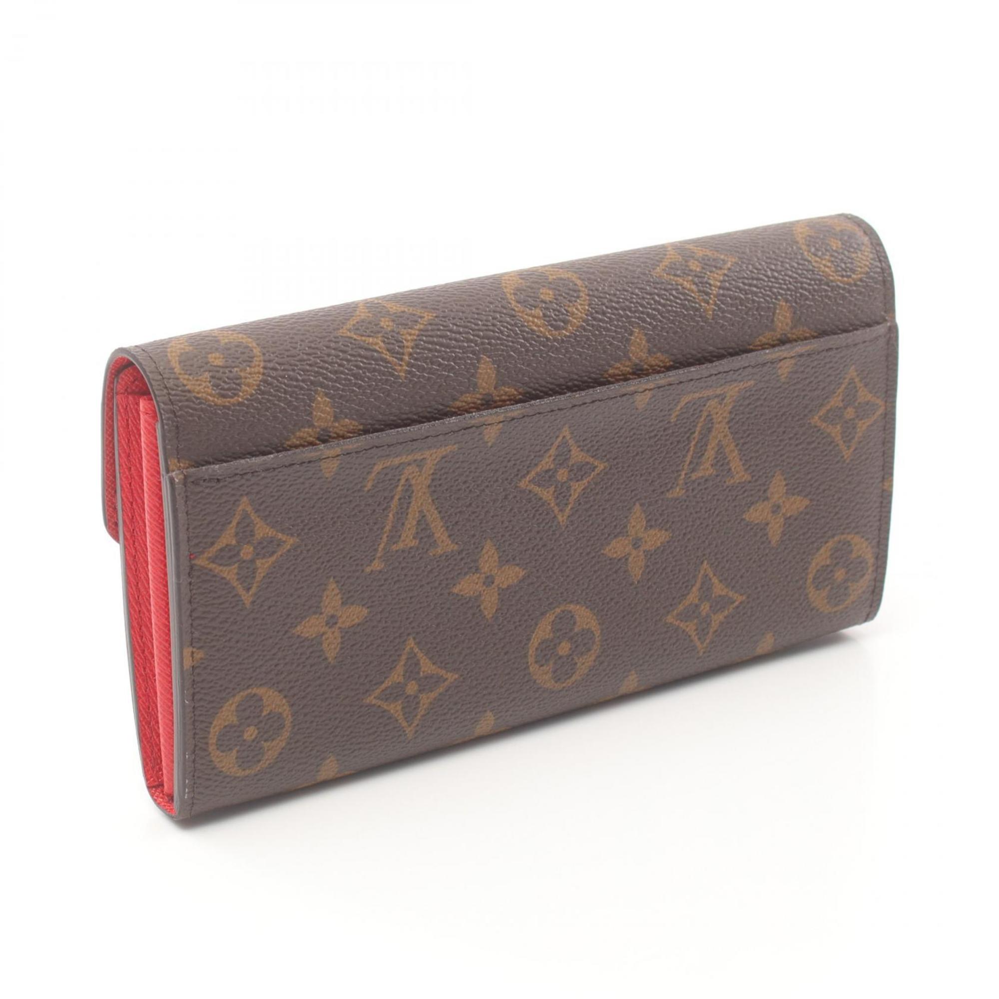 Louis Vuitton LOUIS VUITTON Portefeuille Sarah Bi-fold Long Wallet Coated Canvas Monogram Women's Brown M62236