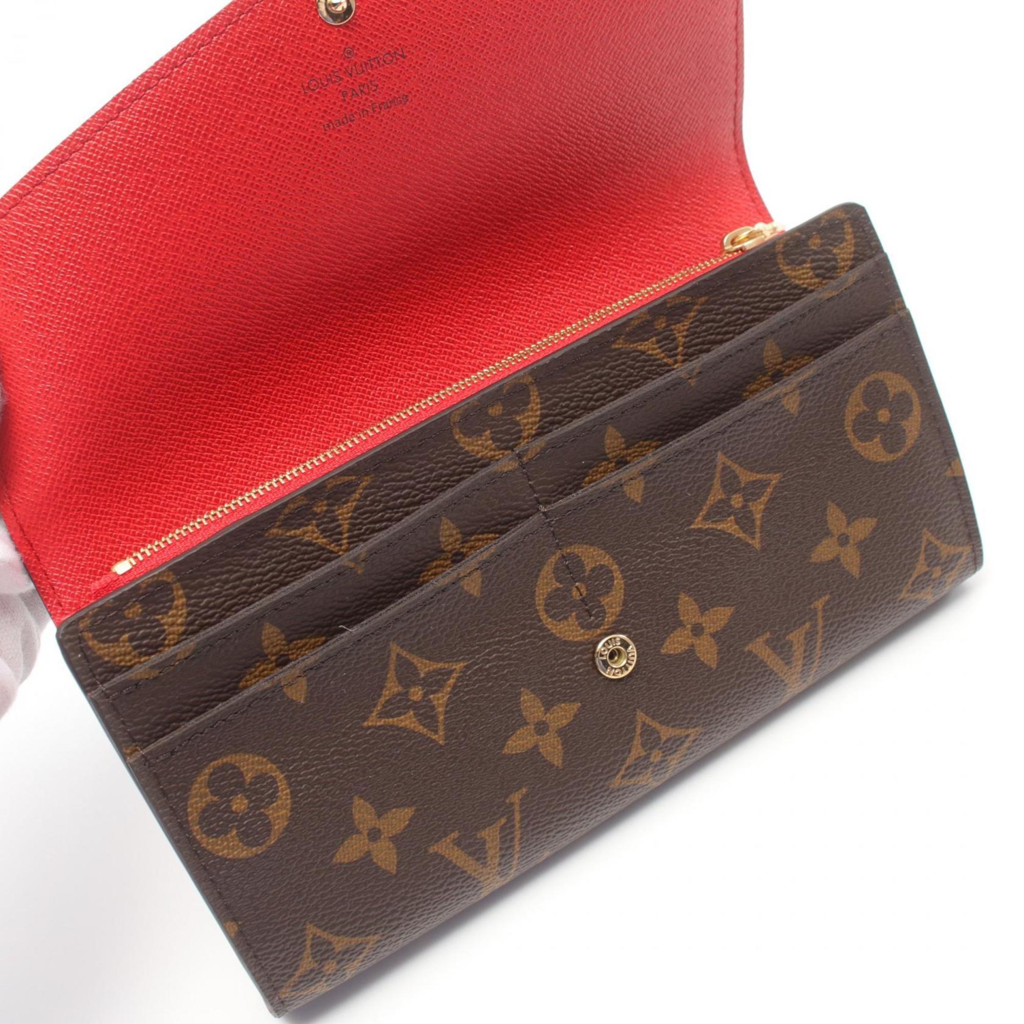 Louis Vuitton LOUIS VUITTON Portefeuille Sarah Bi-fold Long Wallet Coated Canvas Monogram Women's Brown M62236