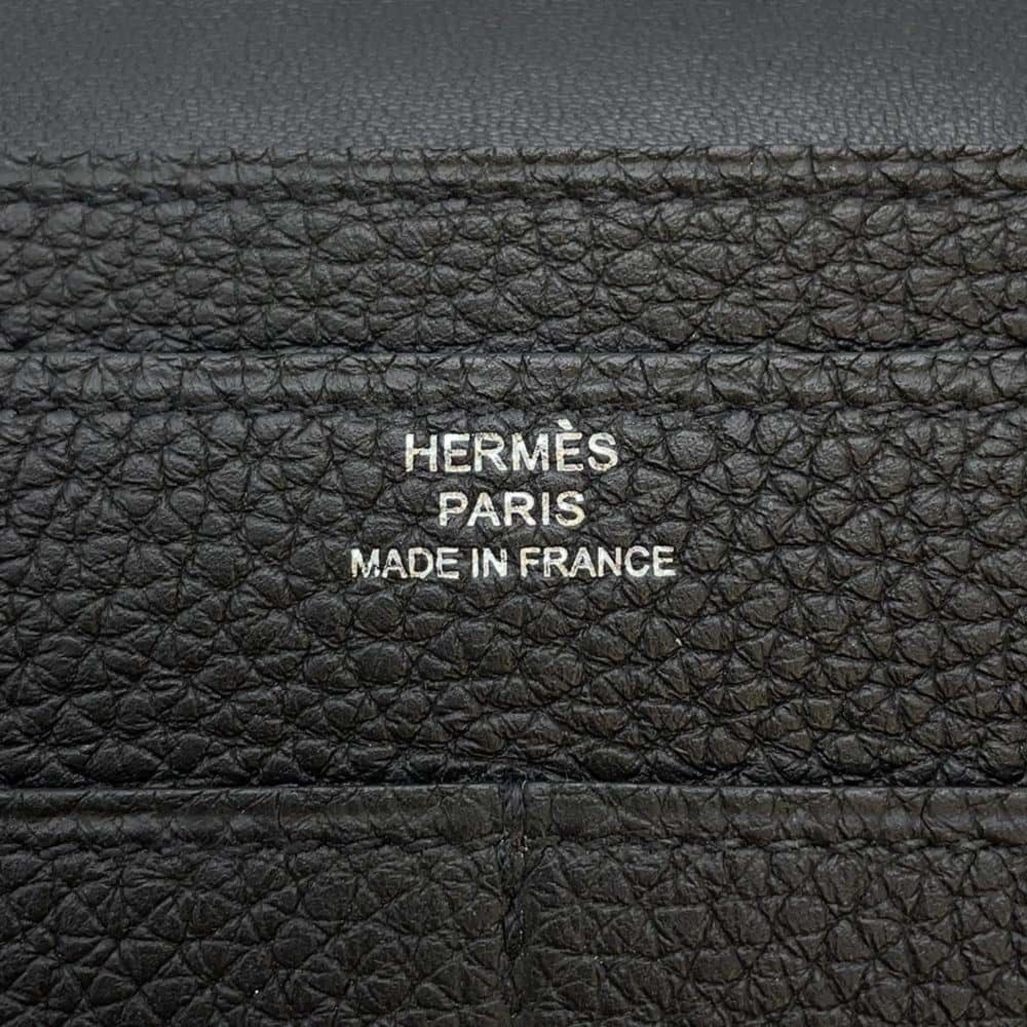 Hermes Long Wallet Dogon GM Black Taurillon Clemence Y Stamp