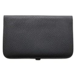 Hermes Long Wallet Dogon GM Black Taurillon Clemence Y Stamp