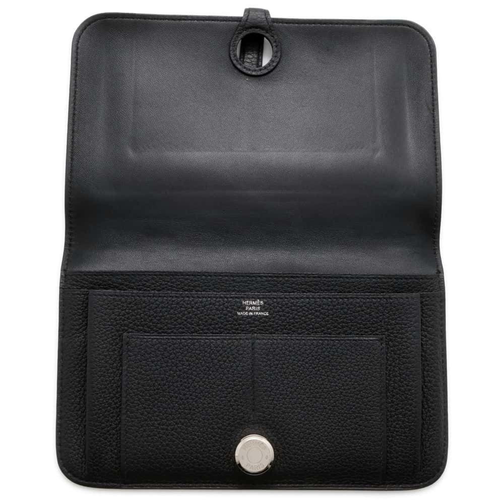 Hermes Long Wallet Dogon GM Black Taurillon Clemence Y Stamp