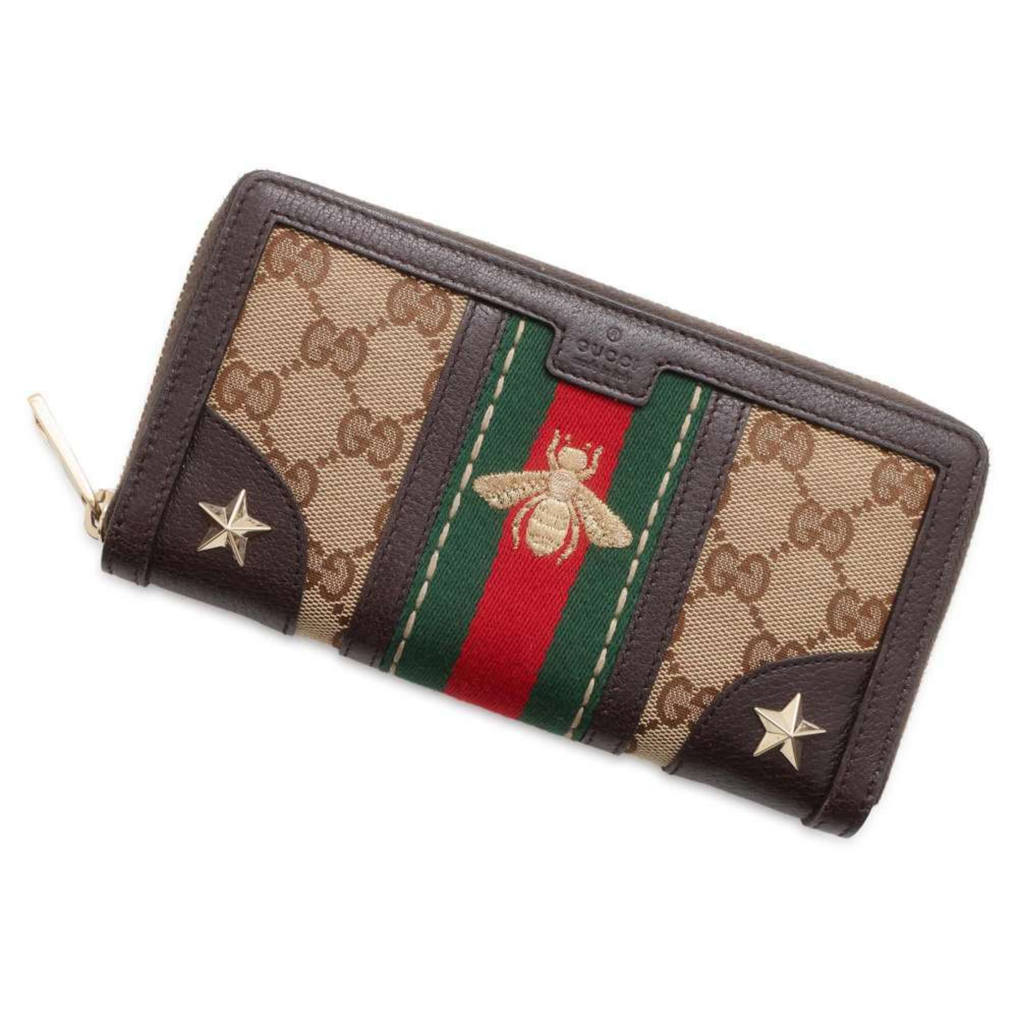 Gucci Long Wallet GG Canvas Bee 406754 GUCCI