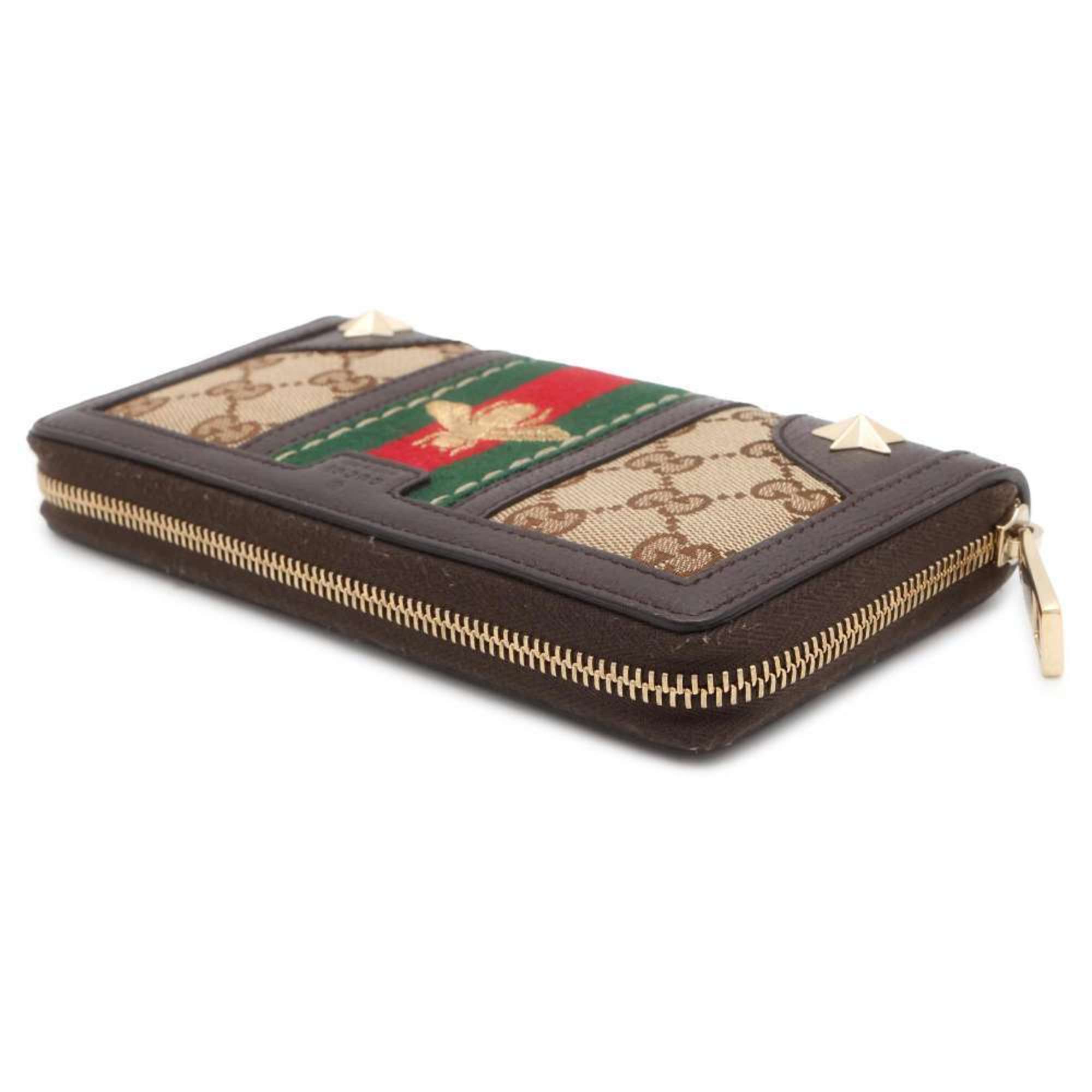 Gucci Long Wallet GG Canvas Bee 406754 GUCCI