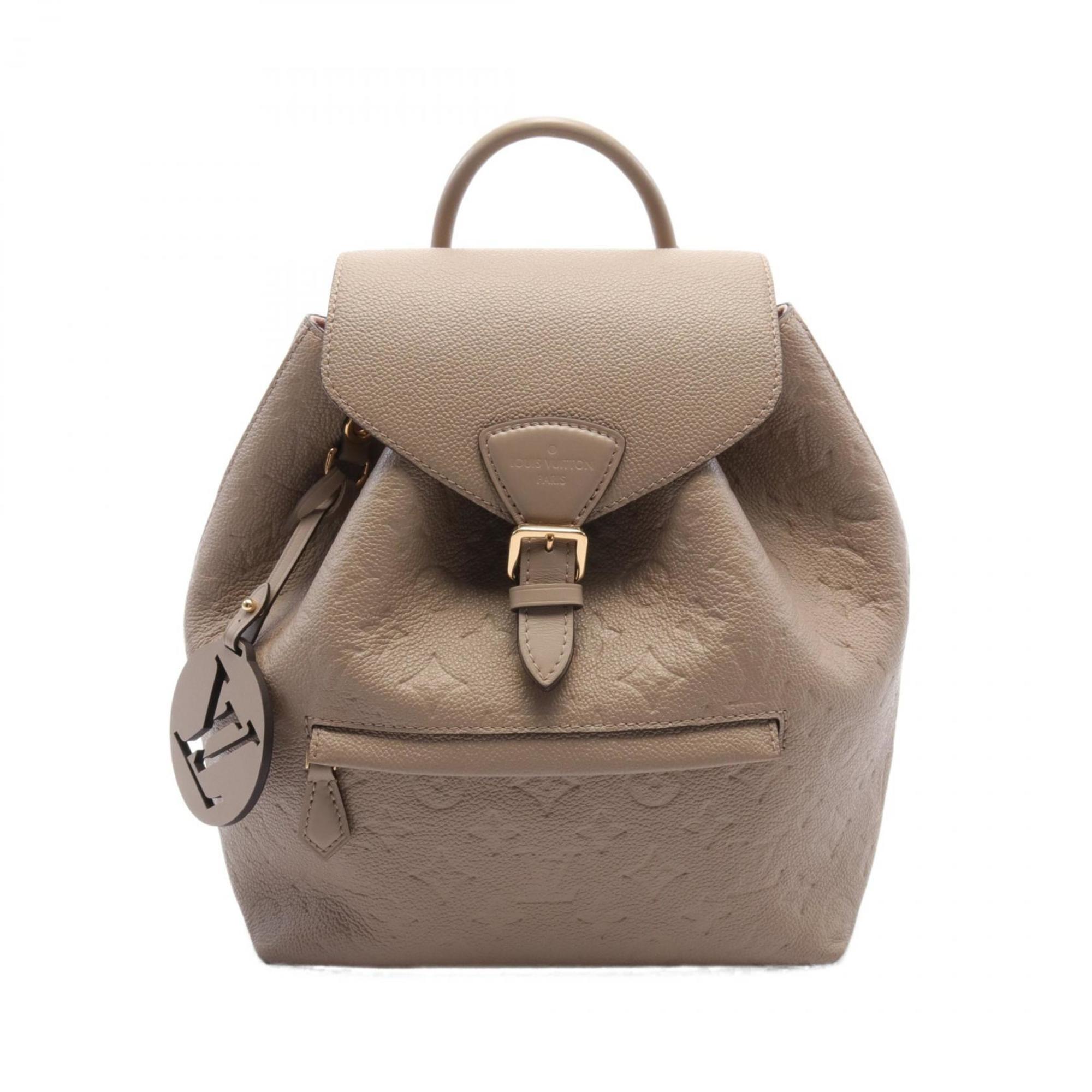 Louis Vuitton Montsouris PM Backpack Bag Leather Monogram Empreinte Women's Beige M45410