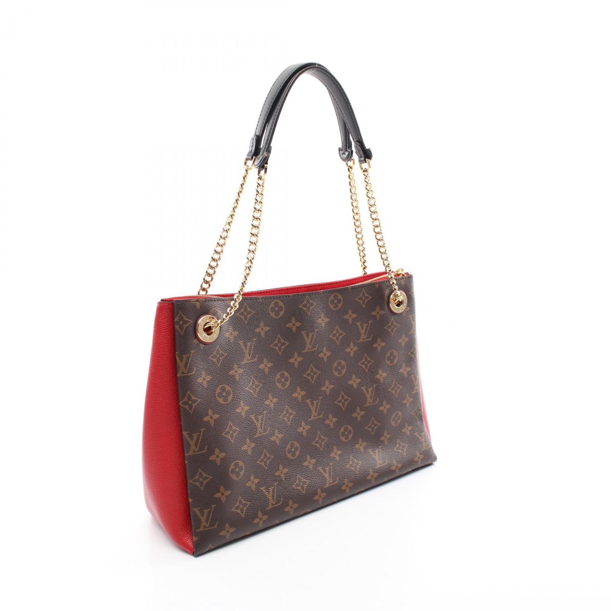 Louis Vuitton LOUIS VUITTON Surenne MM Monogram Cerise Shoulder Bag Coated Canvas Leather Women's Brown Red M43773