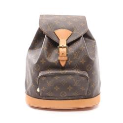 Louis Vuitton Montsouris MM Rucksack Backpack Bag Coated Canvas Leather Monogram Women's Brown M51136