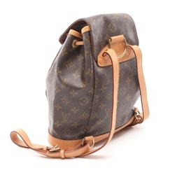 Louis Vuitton Montsouris MM Rucksack Backpack Bag Coated Canvas Leather Monogram Women's Brown M51136