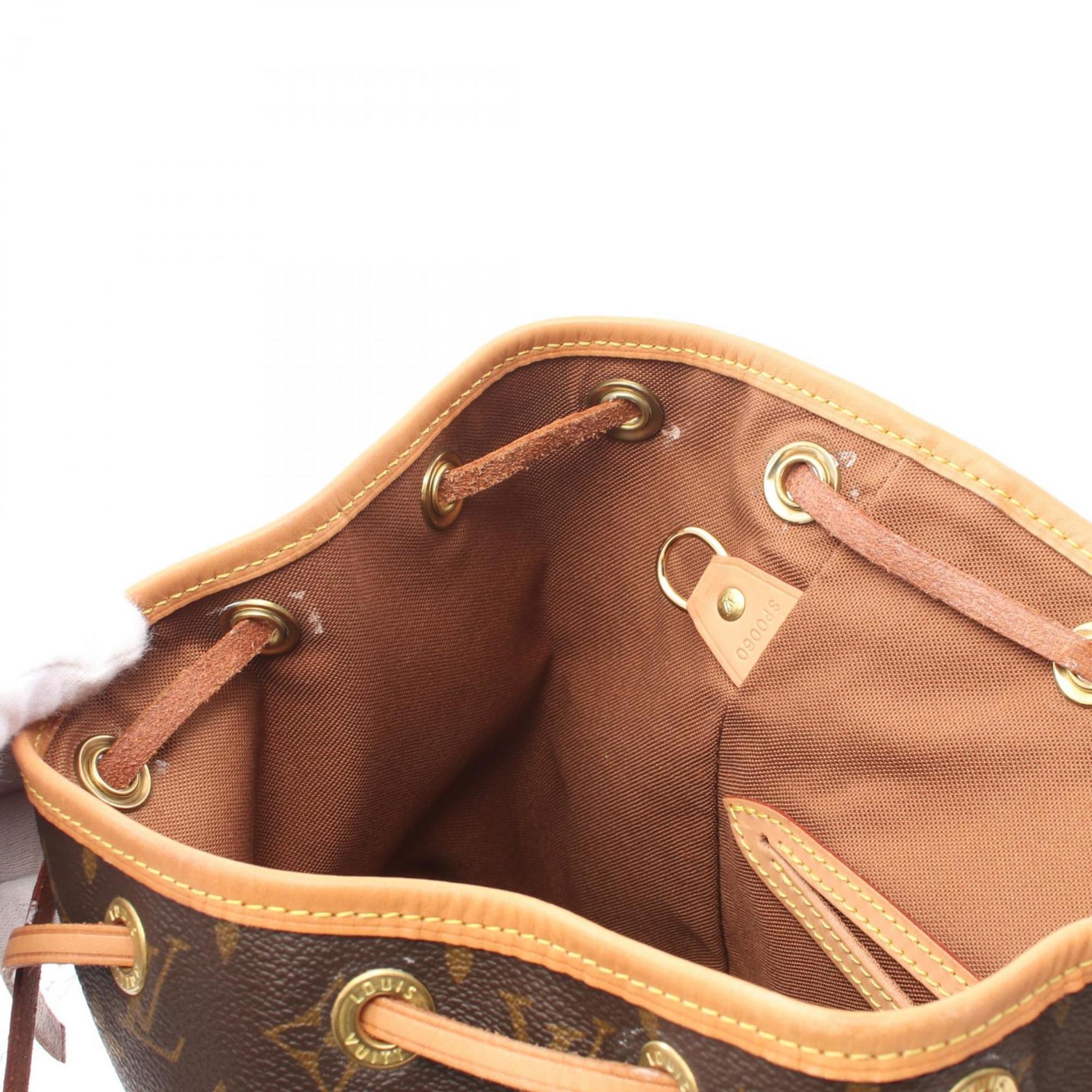 Louis Vuitton Montsouris MM Rucksack Backpack Bag Coated Canvas Leather Monogram Women's Brown M51136