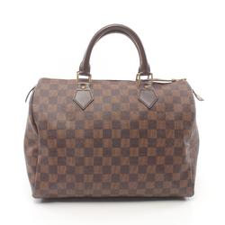 Louis Vuitton Speedy 30 Handbag Bag Coated Canvas Leather Damier Women's Brown N41531