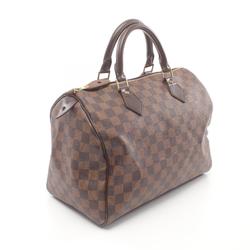 Louis Vuitton Speedy 30 Handbag Bag Coated Canvas Leather Damier Women's Brown N41531