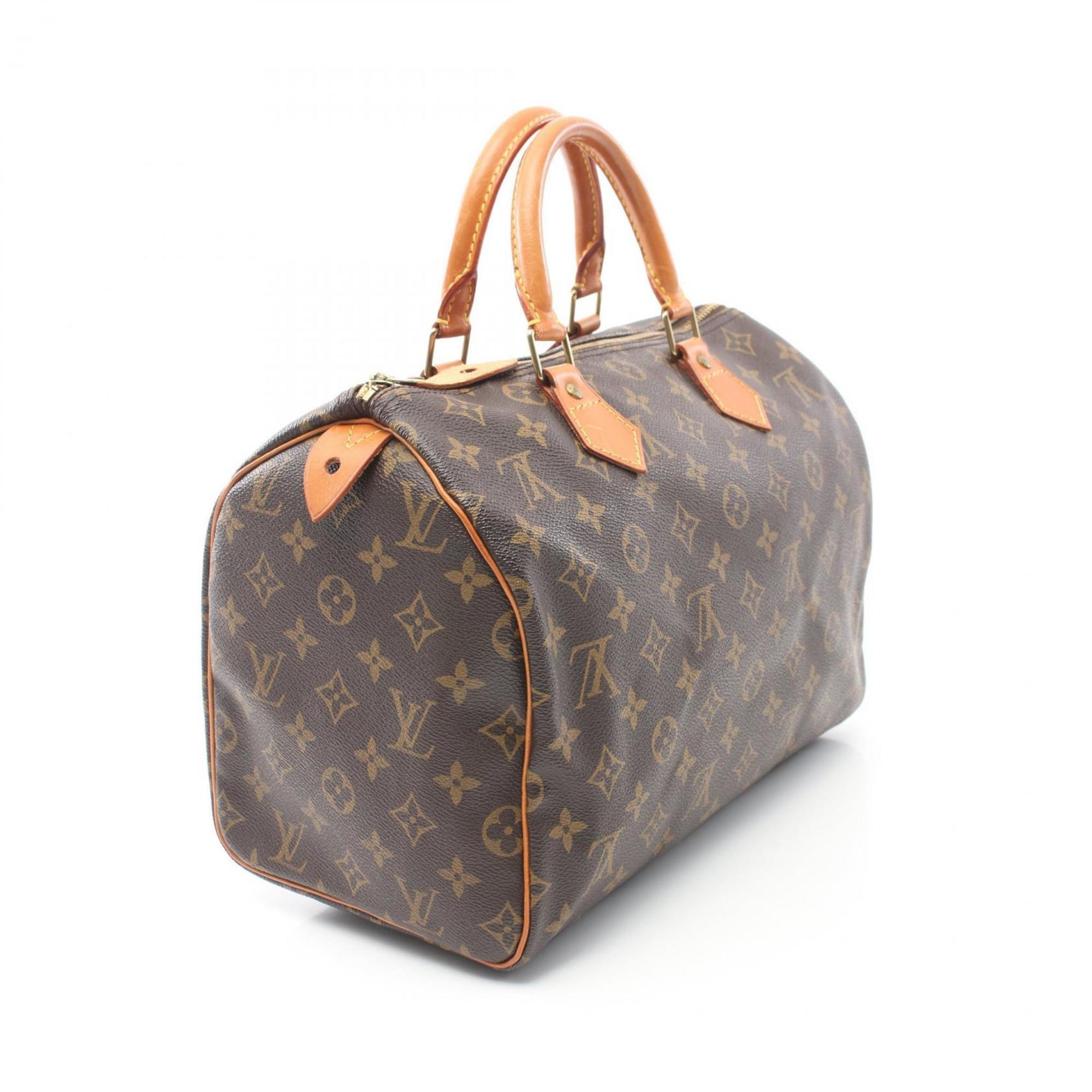 Louis Vuitton Speedy 30 Monogram Handbag Bag Coated Canvas Leather Women's Brown M41526