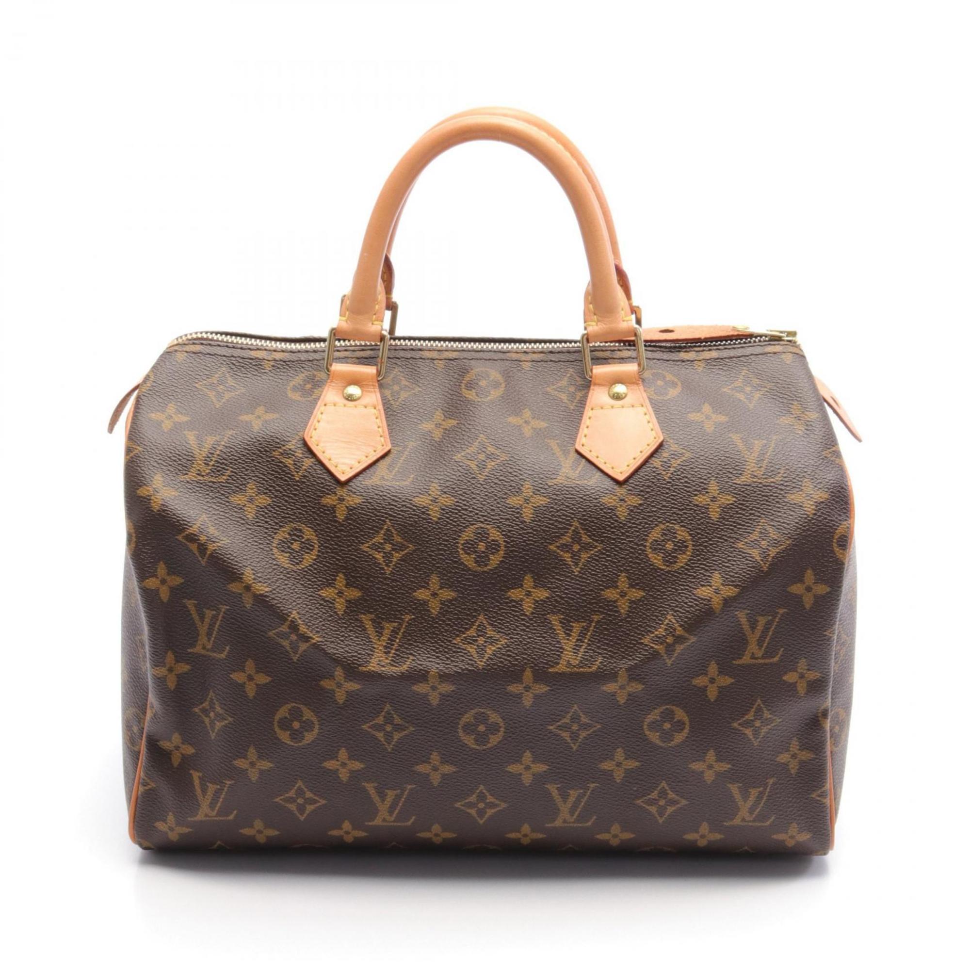 Louis Vuitton Speedy 30 Handbag Bag Coated Canvas Leather Monogram Women's Brown M41526