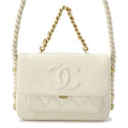 Chanel Shoulder Bag Coco Mark Matelasse En Vogue Rope AS0074 CHANEL White