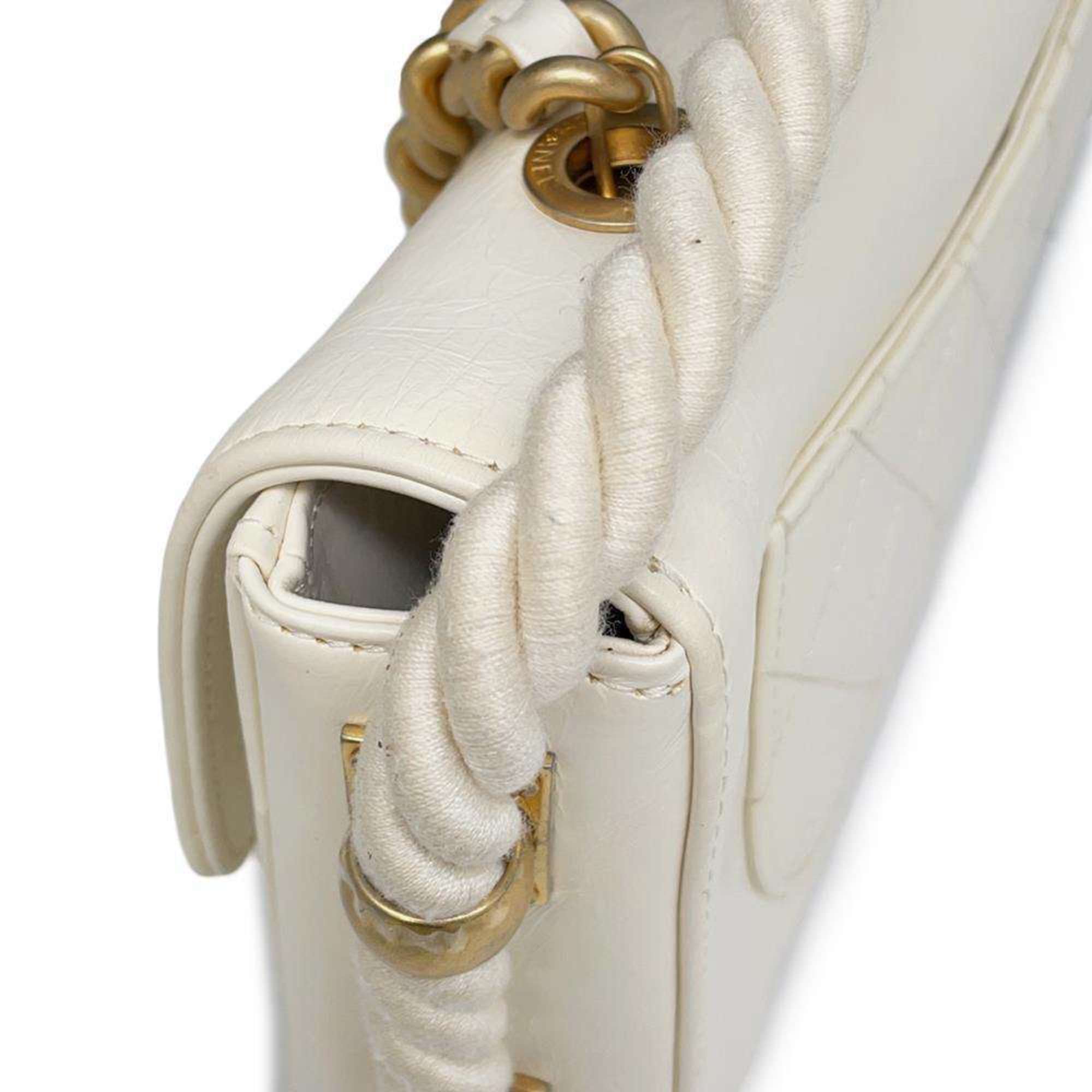 Chanel Shoulder Bag Coco Mark Matelasse En Vogue Rope AS0074 CHANEL White