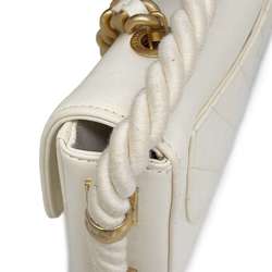 Chanel Shoulder Bag Coco Mark Matelasse En Vogue Rope AS0074 CHANEL White