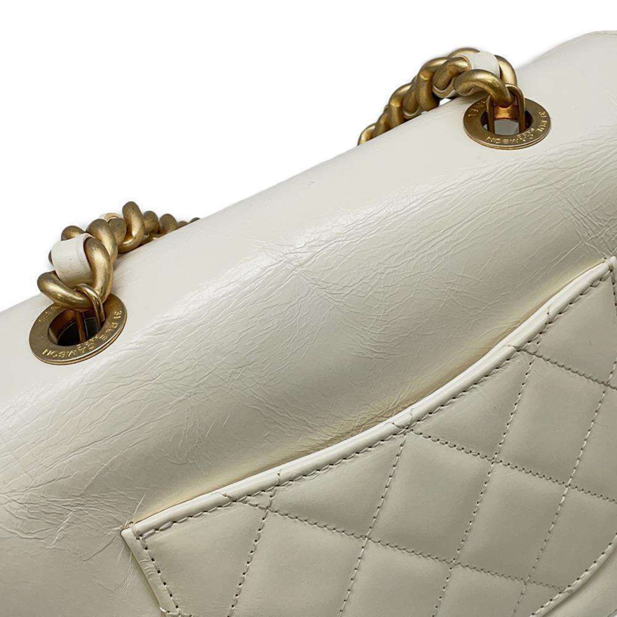 Chanel Shoulder Bag Coco Mark Matelasse En Vogue Rope AS0074 CHANEL White