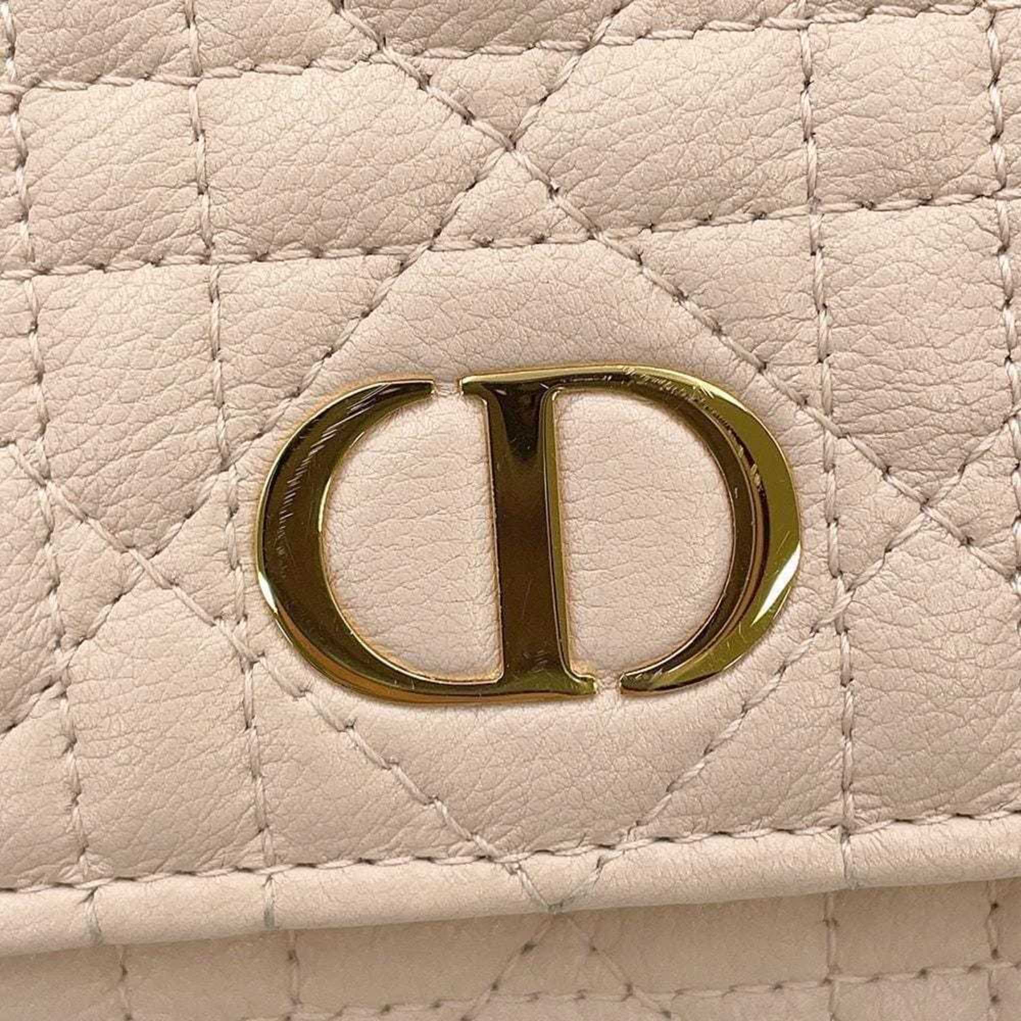 Christian Dior Chain Wallet Caro Pouch Cannage Calfskin S5134UWHC_M413