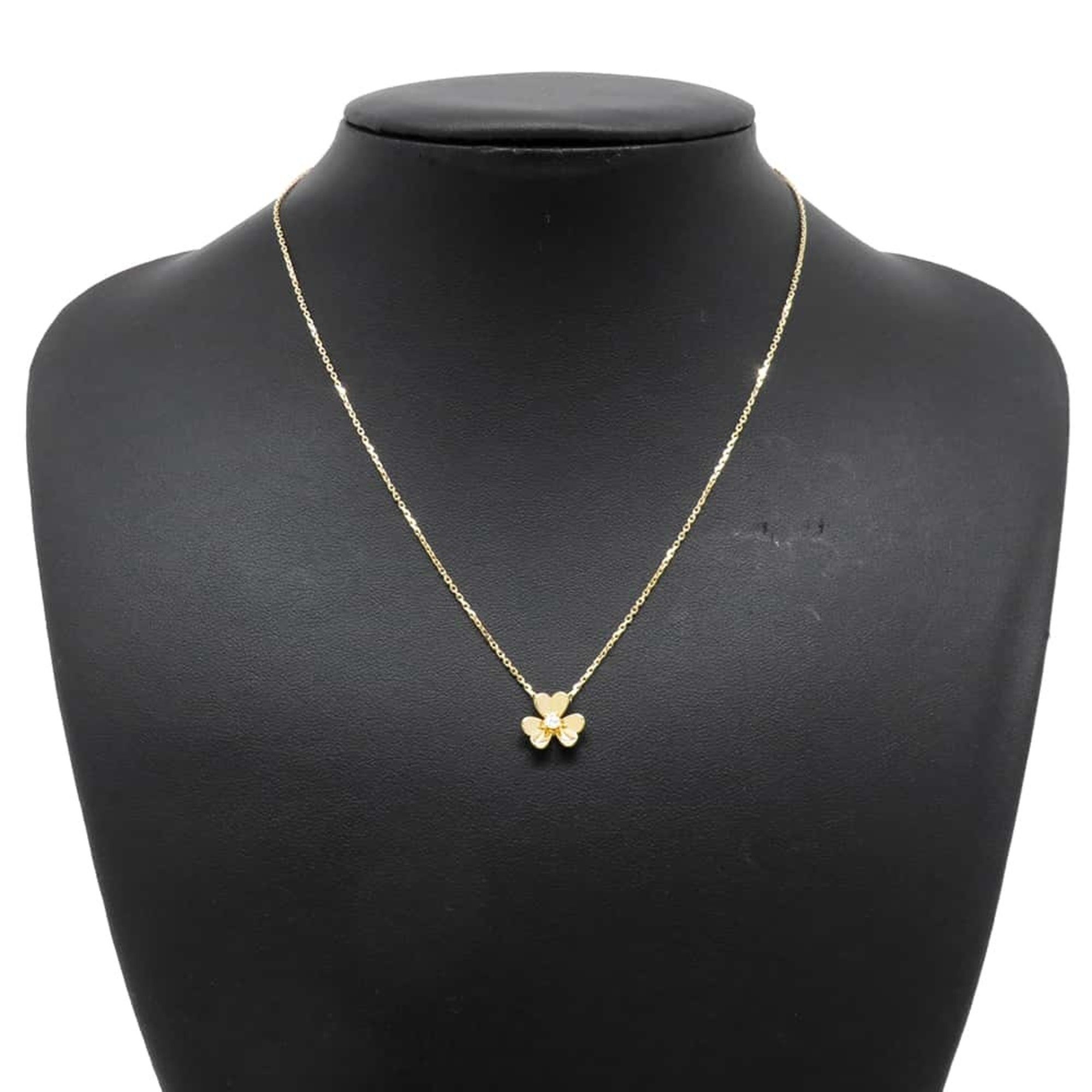 Van Cleef & Arpels Necklace Frivole Pendant Diamond 1P 0.05ct K18YG Yellow Gold VCARP0J100