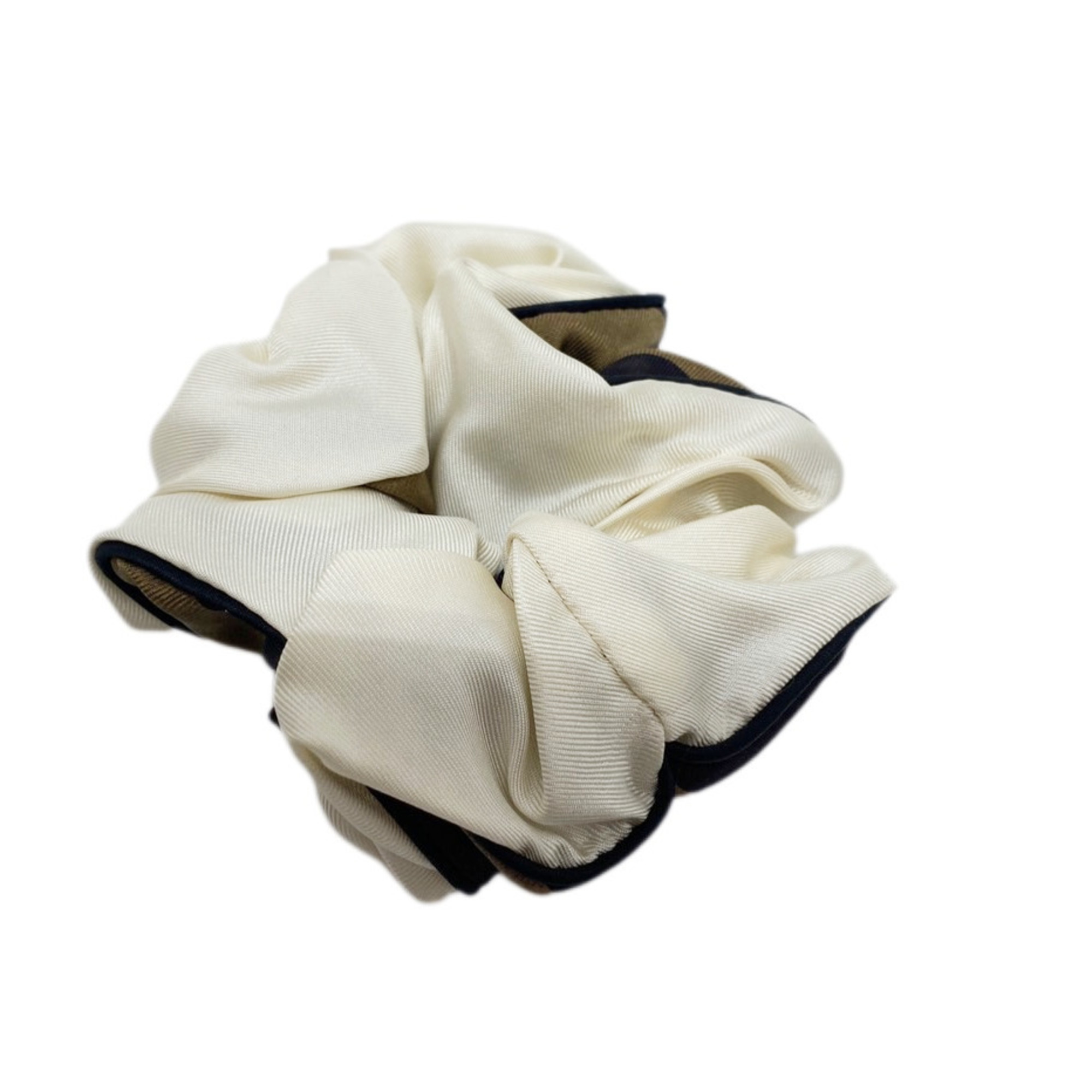 FENDI Scrunchie Set Brown White FF Silk Women's