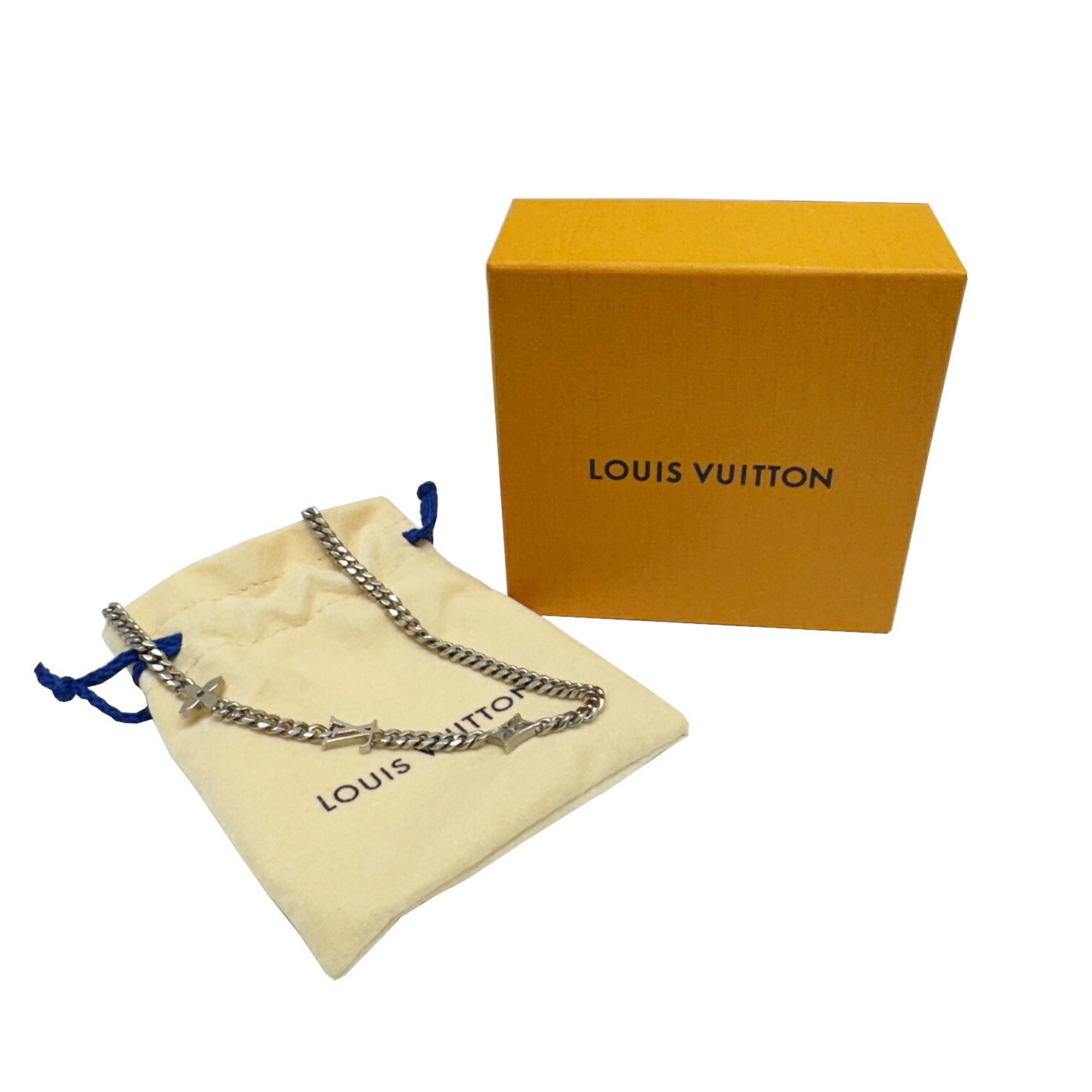 LOUIS VUITTON Louis Vuitton Necklace Monogram Row M01490 RM2244 Metal Men's Women's