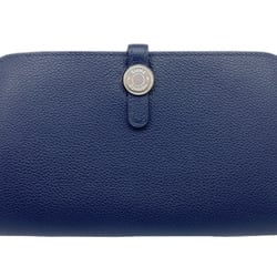 HERMES Dogon Duo GM Togo Blue Nuit Y Stamp (Made) Navy Long Wallet Coin Case Leather Women Men