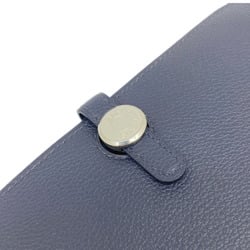 HERMES Dogon Duo GM Togo Blue Nuit Y Stamp (Made) Navy Long Wallet Coin Case Leather Women Men