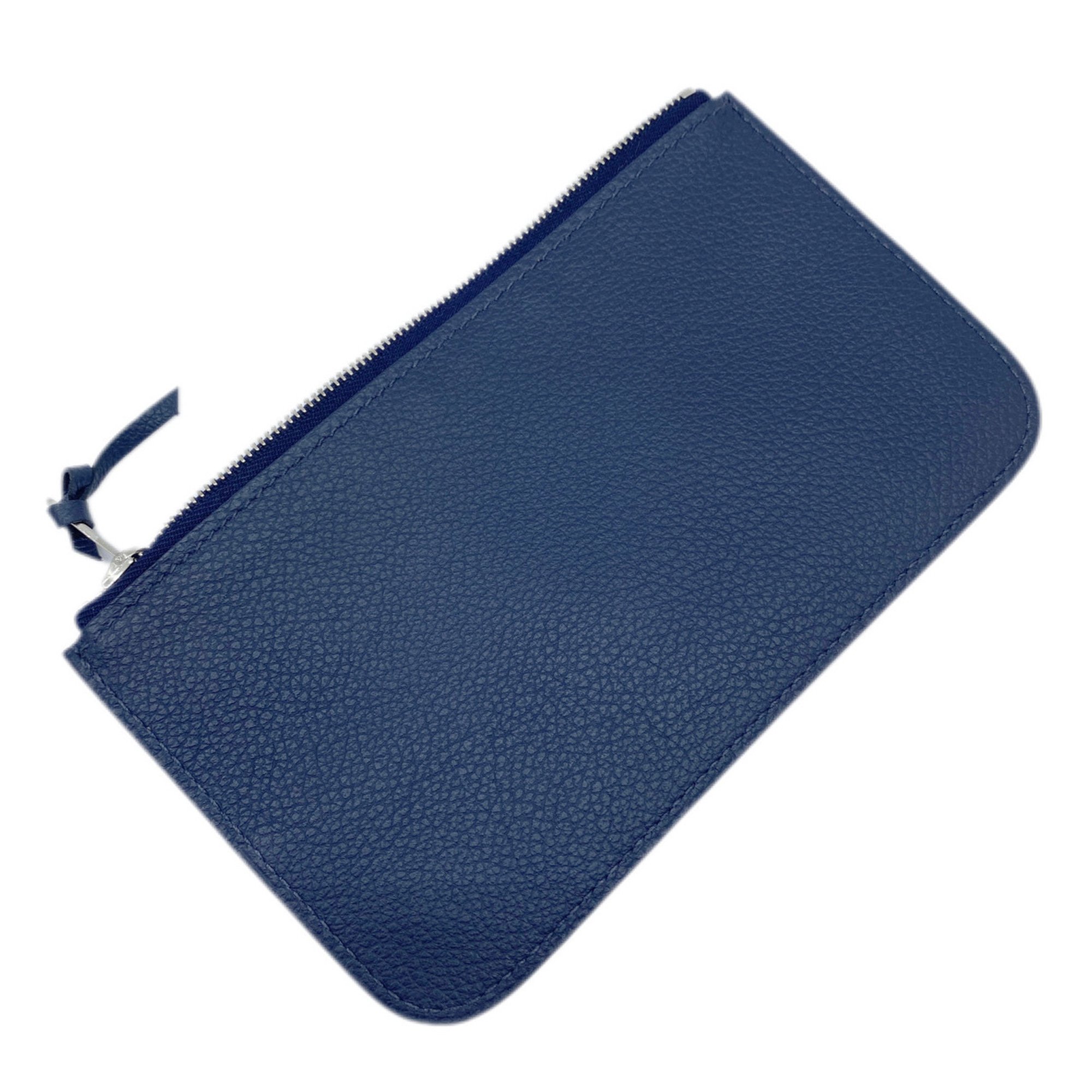 HERMES Dogon Duo GM Togo Blue Nuit Y Stamp (Made) Navy Long Wallet Coin Case Leather Women Men