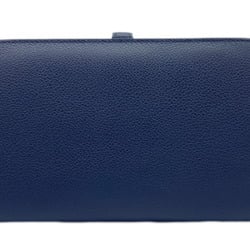 HERMES Dogon Duo GM Togo Blue Nuit Y Stamp (Made) Navy Long Wallet Coin Case Leather Women Men