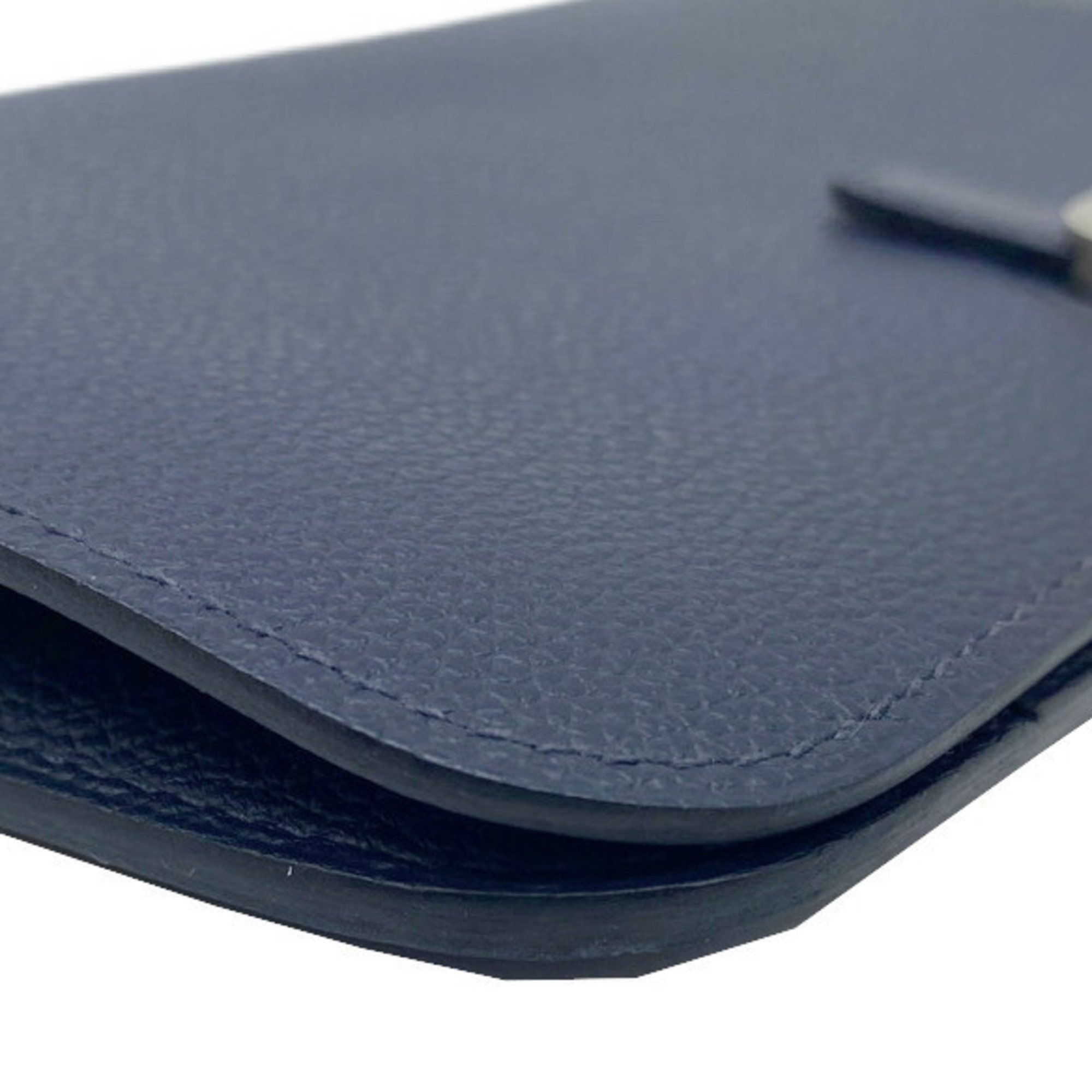 HERMES Dogon Duo GM Togo Blue Nuit Y Stamp (Made) Navy Long Wallet Coin Case Leather Women Men