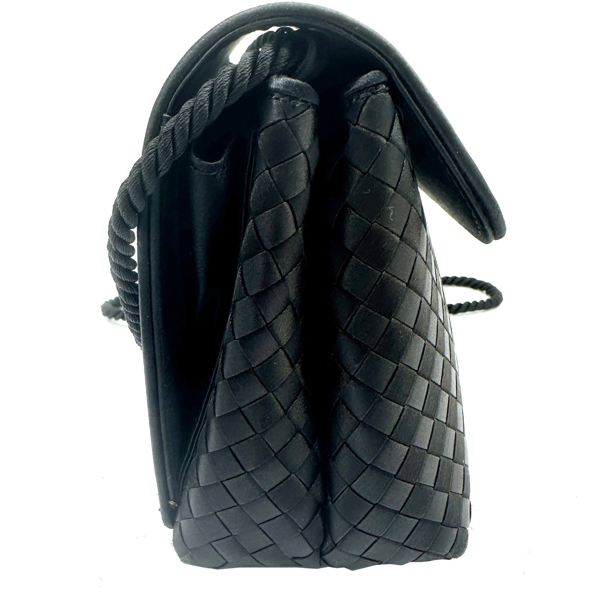 BOTTEGA VENETA Bottega Veneta shoulder bag black satin handbag for women and men