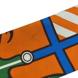 HERMES Twilly TROCKENRINIGUNG Eyes Green Orange Black Blue Scarf Muffler Silk Collar Bag Accessory Women Men Unisex