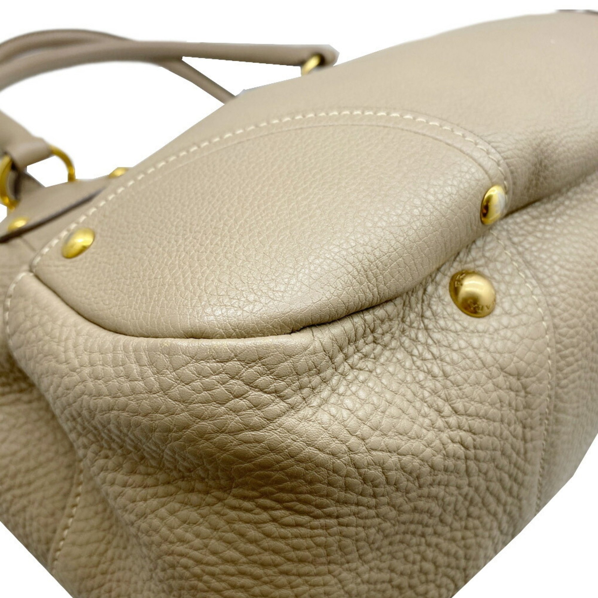 PRADA Prada Tote Bag Shoulder Leather Beige BR4645 Women's