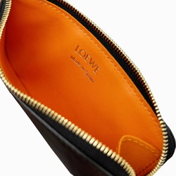 LOEWE Fragment Case Card Black Bright Orange Shiny Napa Calfskin Zipper Women's Men's Coin