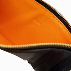 LOEWE Fragment Case Card Black Bright Orange Shiny Napa Calfskin Zipper Women's Men's Coin