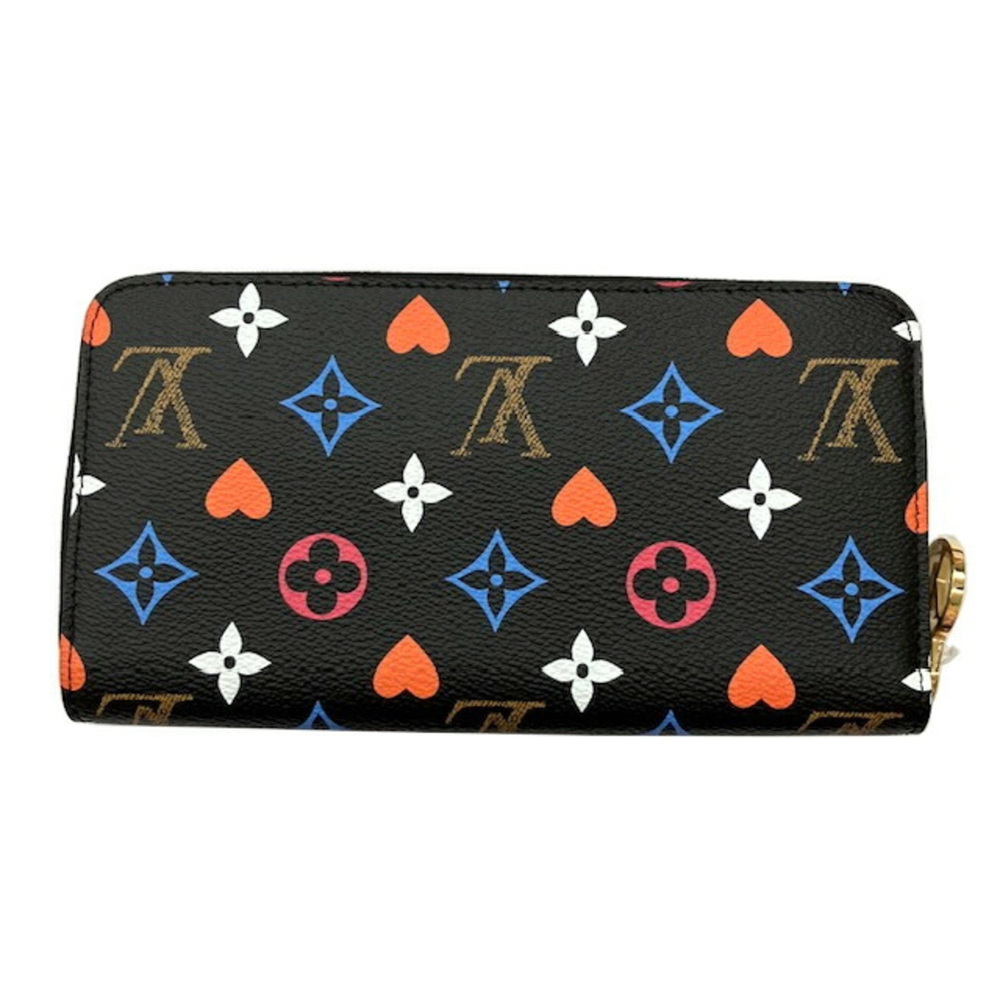 LOUIS VUITTON Louis Vuitton Zippy Wallet Game On Monogram Multicolor M80323 C280 Long Noir Women's