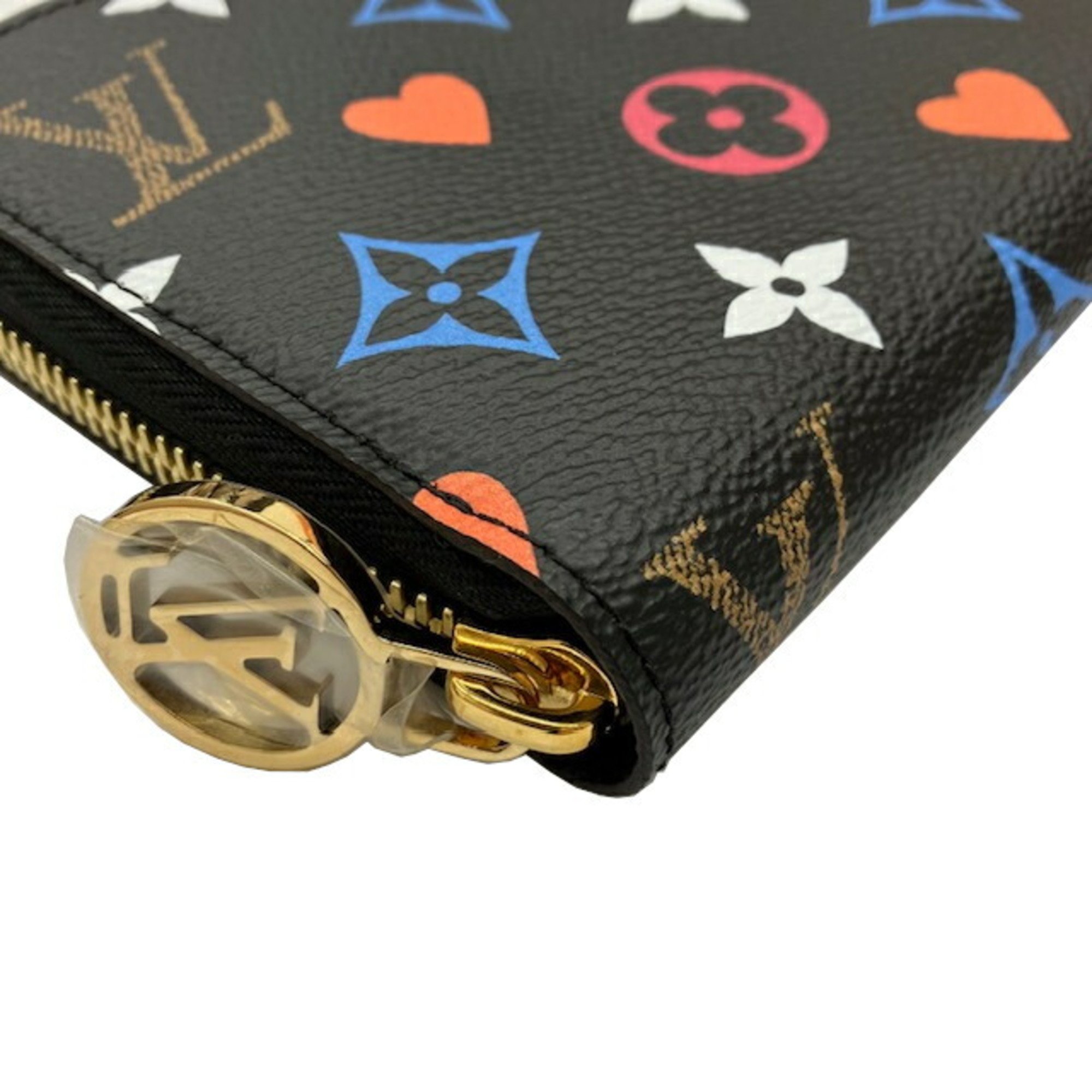 LOUIS VUITTON Louis Vuitton Zippy Wallet Game On Monogram Multicolor M80323 C280 Long Noir Women's