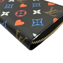 LOUIS VUITTON Louis Vuitton Zippy Wallet Game On Monogram Multicolor M80323 C280 Long Noir Women's