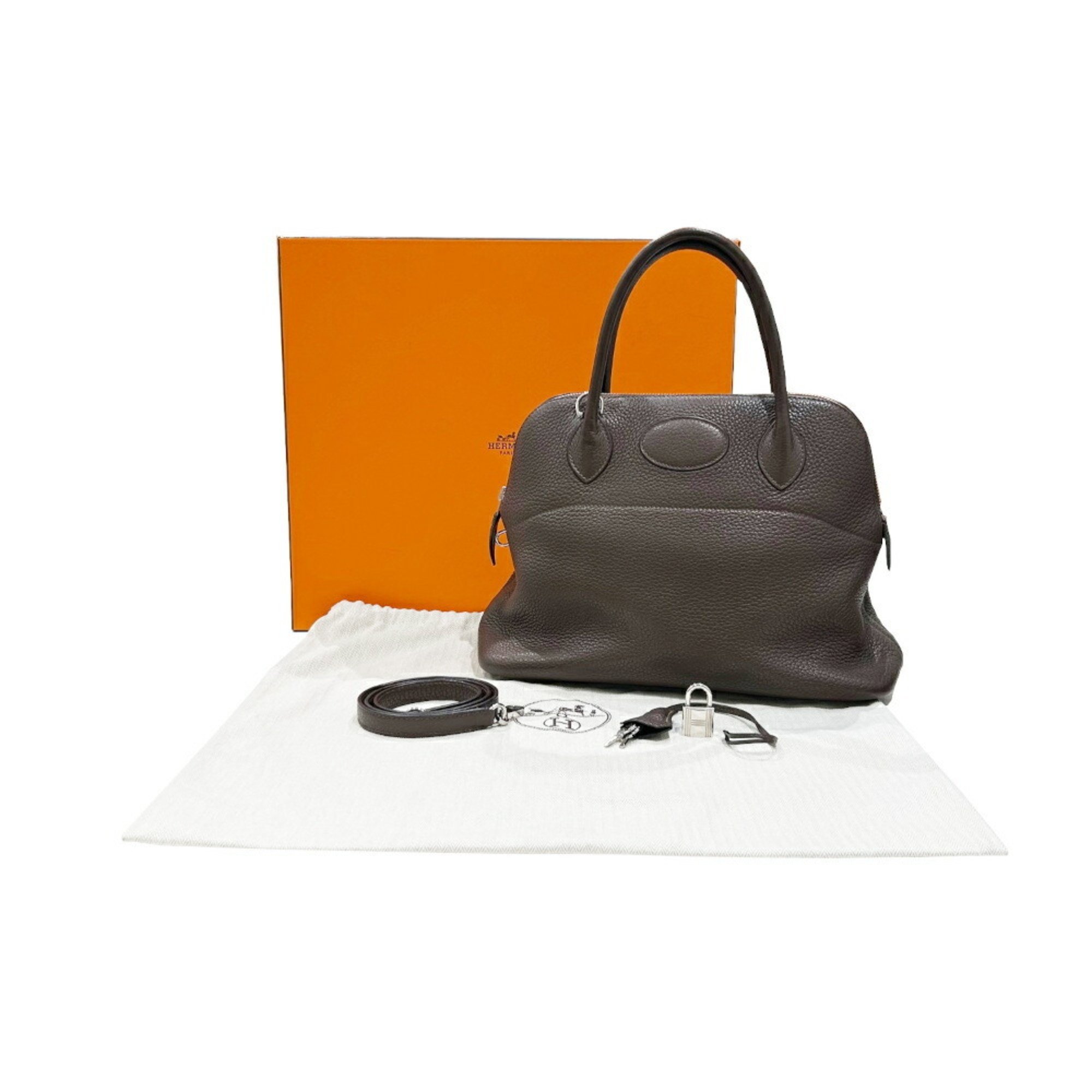 Hermes Bolide 31 Taurillon Chocolate Q Stamp (2013) Shoulder Handbag for Women Brown