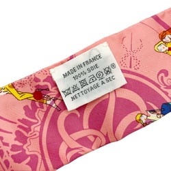 HERMES Twilly Exlibris Parisienne Pink Silk Women's Men's