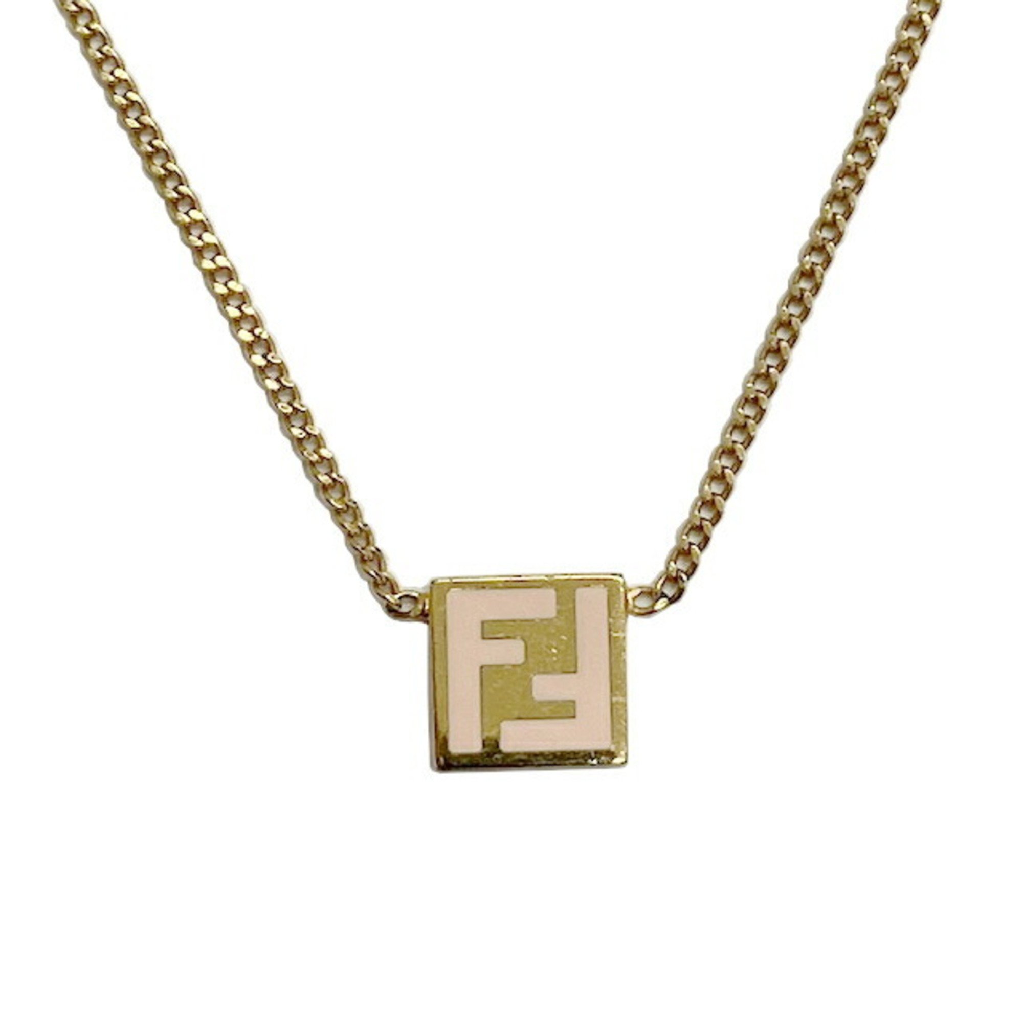 FENDI Necklace Zucca GP Gold Plated Women's