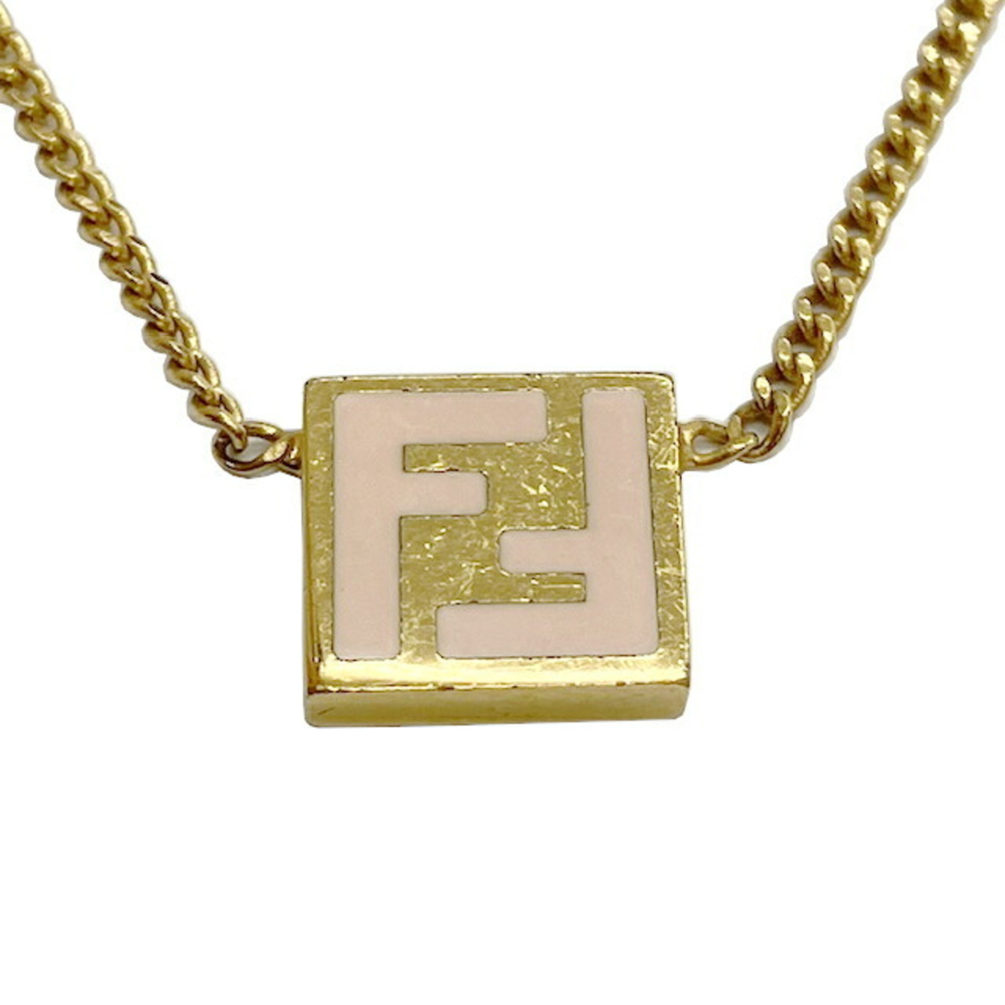 FENDI Necklace Zucca GP Gold Plated Women's